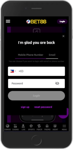 Bet88 mobile login and registration option