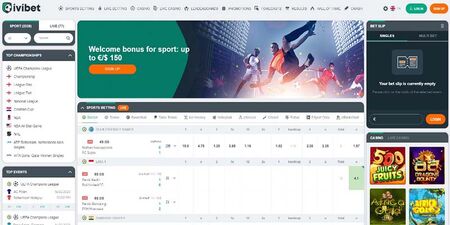 Screenshot of the Ivibet sport page