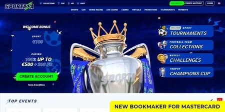 New bookmaker for MasterCard Sportaza promo page