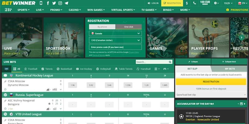 betwinner home page
