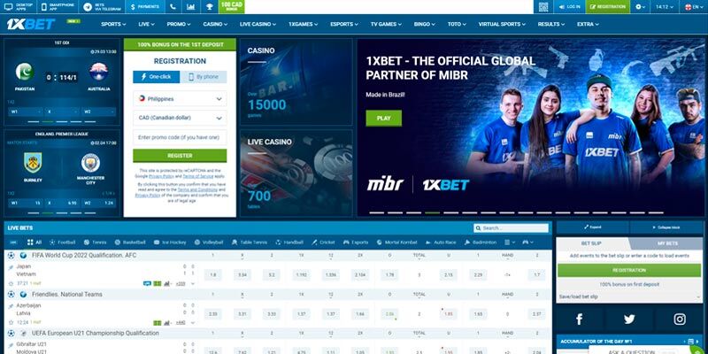 1xbet promo page