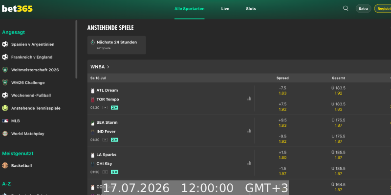 Bet365 sport page