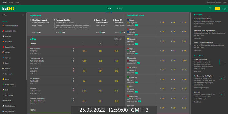 Bet365 home page