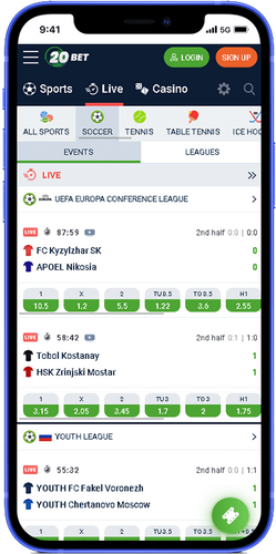 Horse racing Betting app - 20Bet