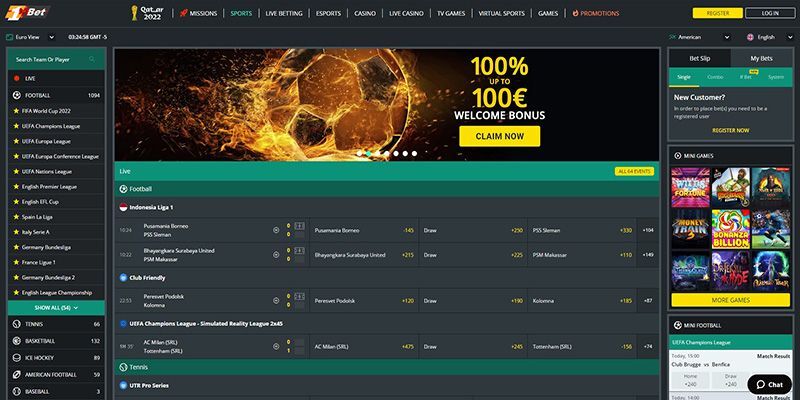 bookmaker 1bet promo page