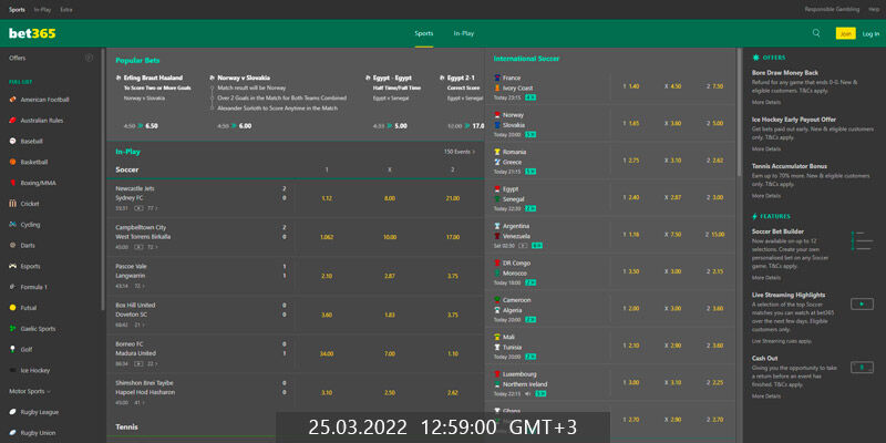 bookmaker bet365 home page