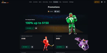 New bookmaker Excitewin homepage