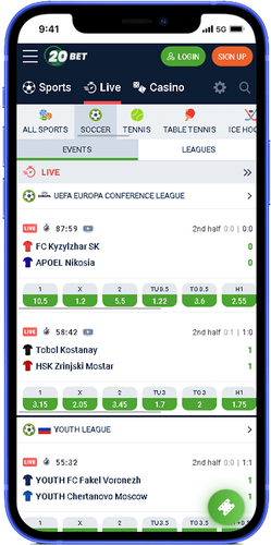 NFL Betting app – 20Bet