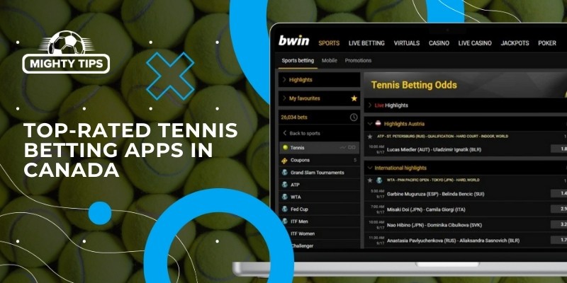 Graphic for block Top rated tennis betting apps in Canada