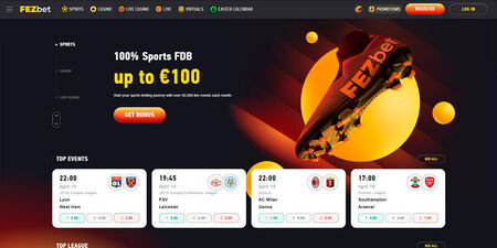 bookmaker FEZbet - promo page