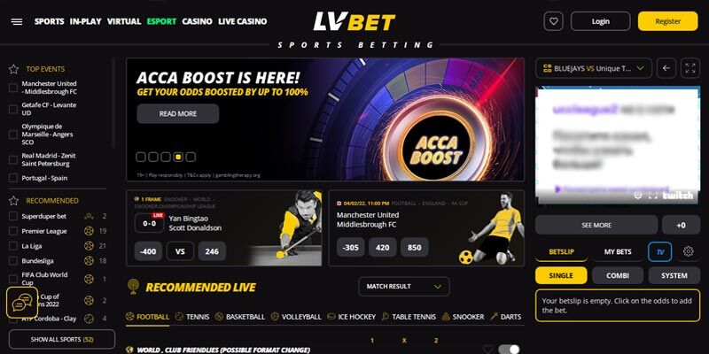 bookmaker lvbet homepage