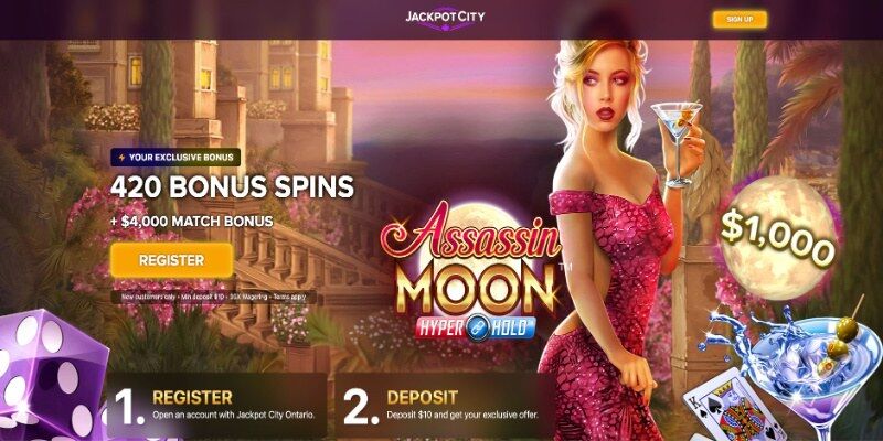 The screenshot of Jackpot City Casino main page