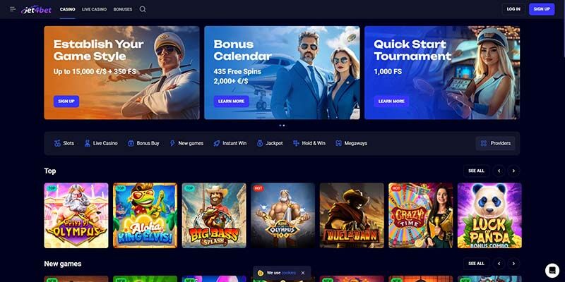 Screenshot of the Jet4bet casino page