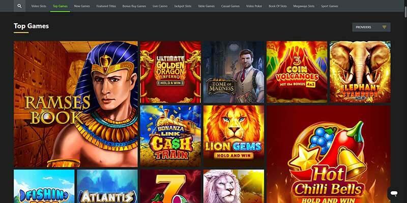 Screenshot of the Welbet casino page