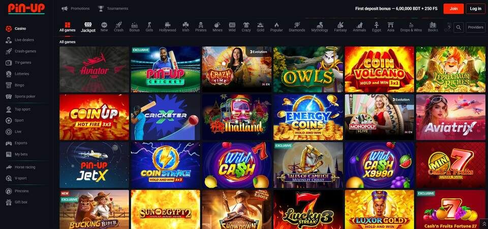 Screenshot of Pin-Up casino