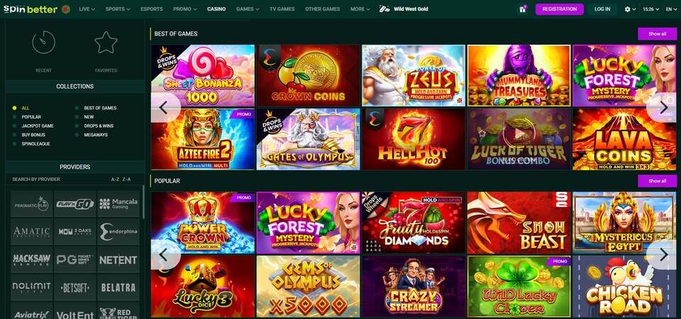 Screenshot of SpinBetter casino