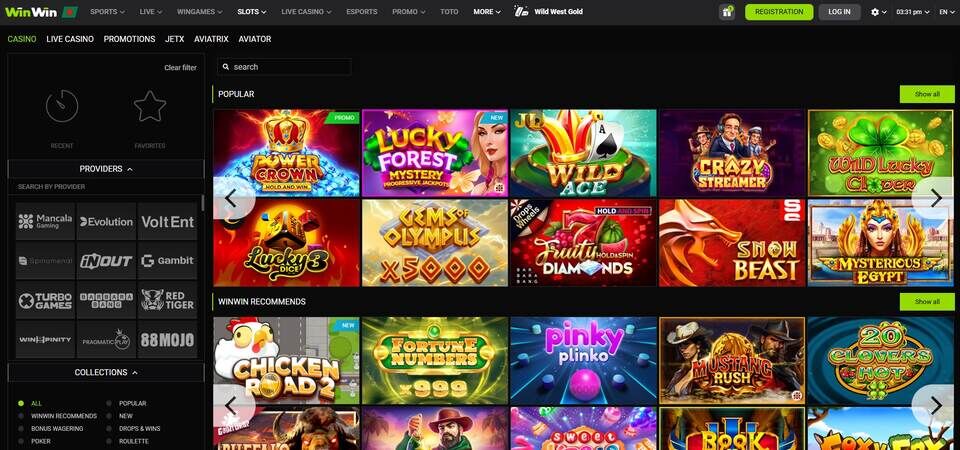 Screenshot of WinWin casino