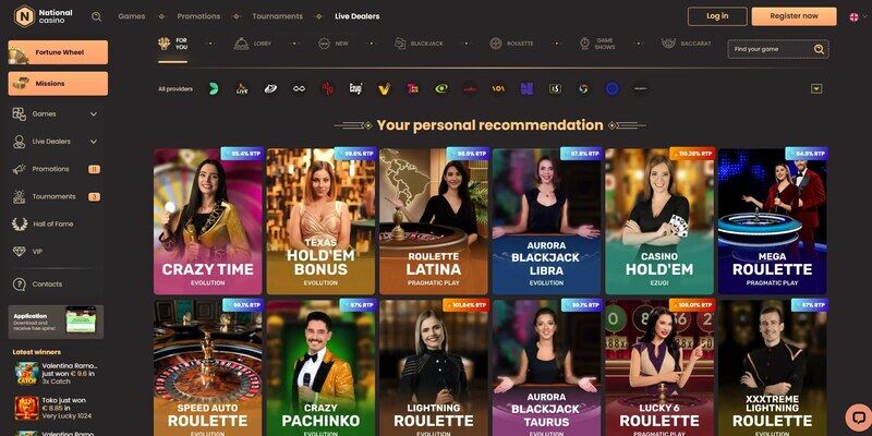 Image of National Casino casino page