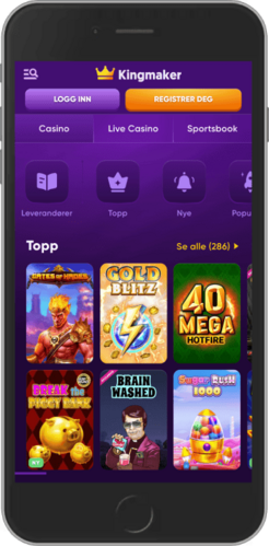Screenshot of Kingmaker live casino page