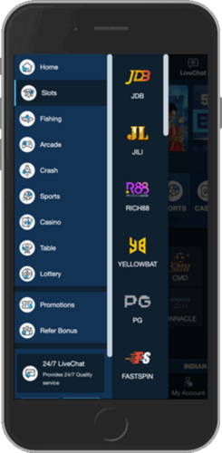 Screenshot of HeyBaji live casino page