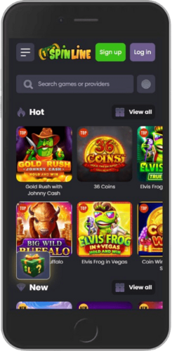 Screenshot of Spinline live casino page