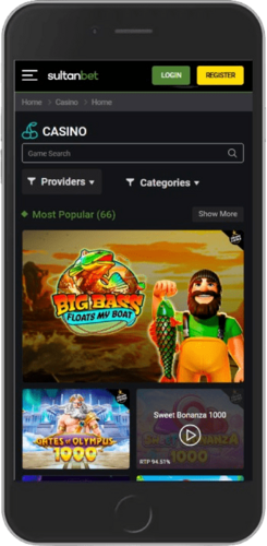 Screenshot of Sultanbet live casino page