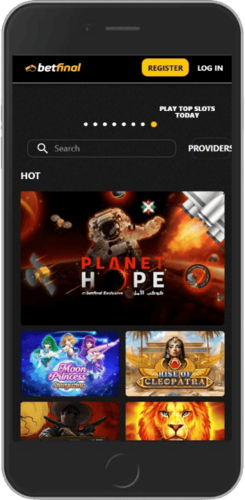 Screenshot of Betfinal casino page