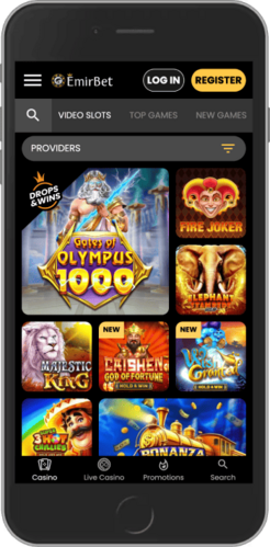 Screenshot of EmirBet casino page