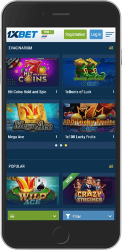 Screenshot of 1xBet live casino page