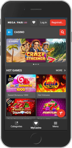 Screenshot of Megapari live casino page