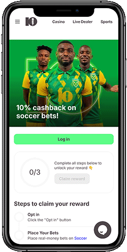 10% cashback on soccer bets!