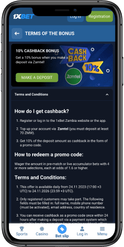 10% Cashback Bonus