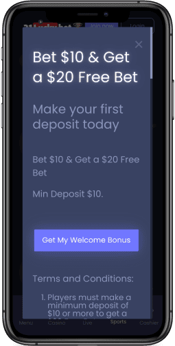 Bet $10 & Get a $20 Free Bet