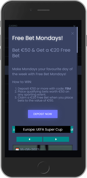 Free Bet Mondays at 21LuckyBet