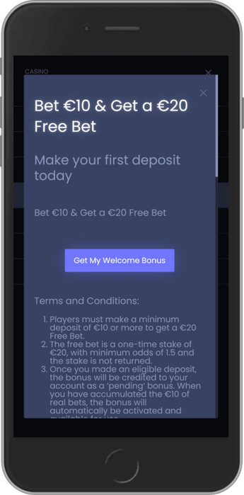€20 Free Bet Welcome Bonus from 21LuckyBet