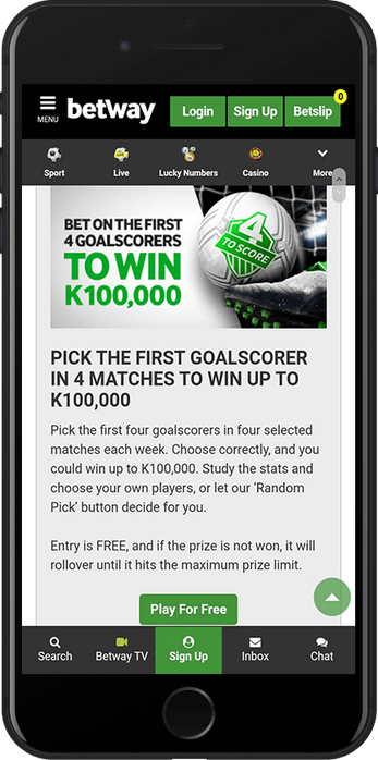 betway zambia goalscorer bonus