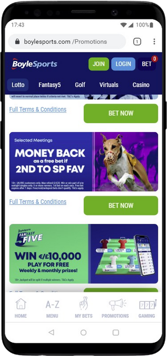 Boylesport Money Back as a free bet