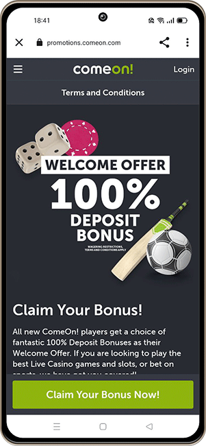 ComeOn Welcome Bonus