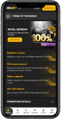 Screenshot of Royal Monday bonus