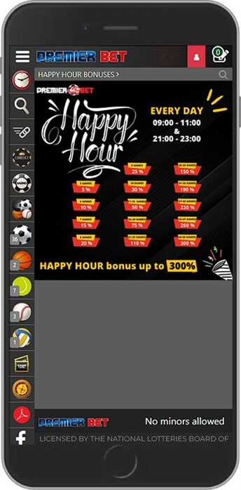 Happy Hour bonus of up to 300%