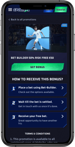 Mobile screenshot of Bet Builder at Sportaza