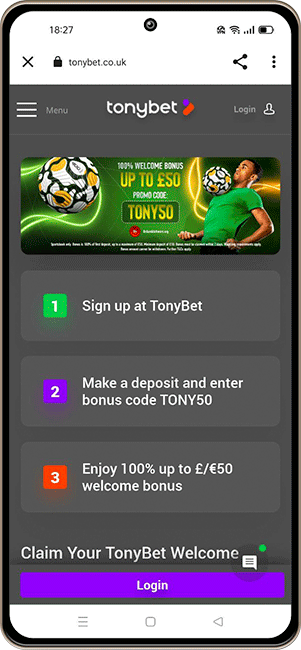 welcome bonus tonybet