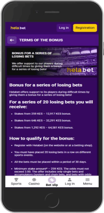 Bonus for a Series of Losing Bets