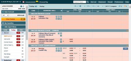 Screenshot of the 12Play sport page
