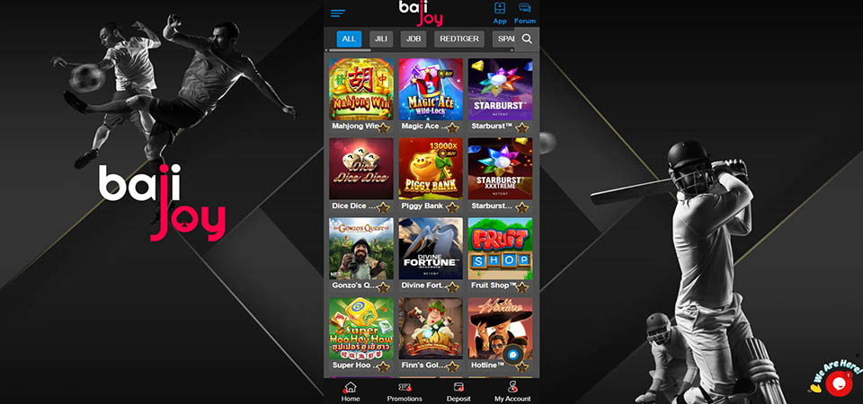 Screenshot of the Bajijoy casino page