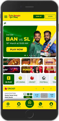 Mobile screenshot of the Banglaplay home page