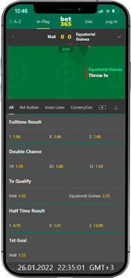 bet365 sports page - live betting