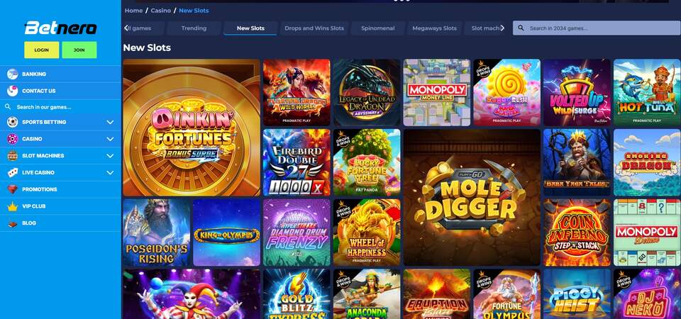 Screenshot of casino at Betnero