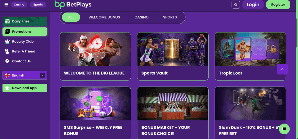 Screenshot of the BetScore promo page