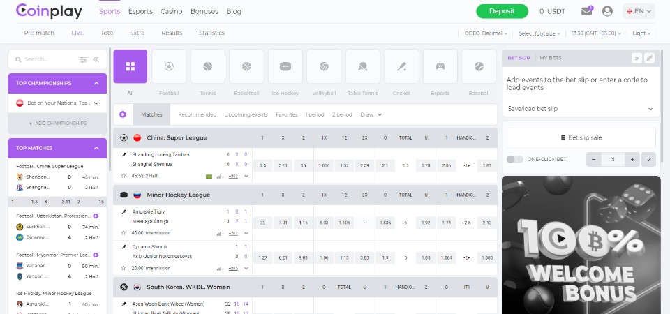 Coinplay live betting